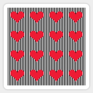 Striped Hearts Sticker